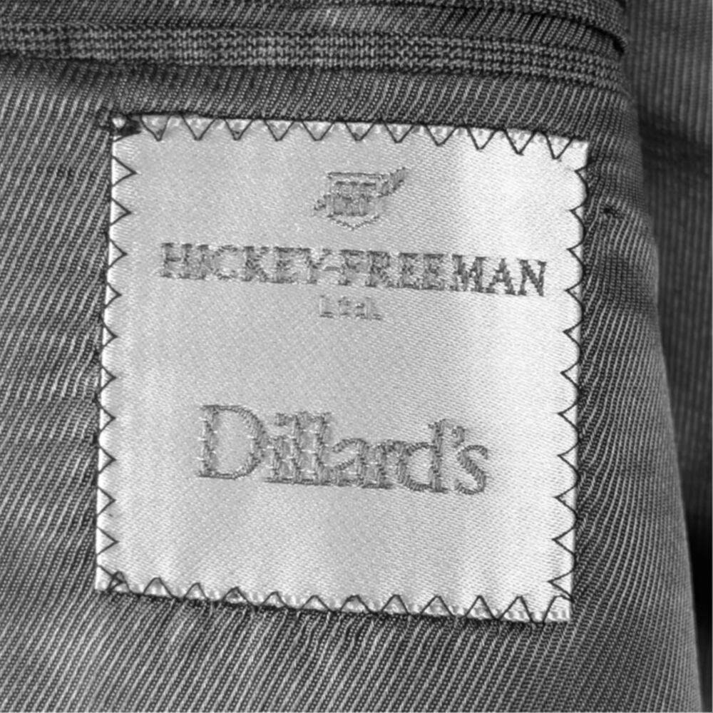 Hickey Freeman Mens 44L Gray Plaid Suit Wool Vintage Union Made USA 2 Piece Vtg - Picture 3 of 9
